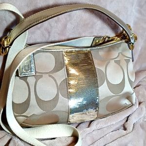 LN COACH SATIN GOLD HANDBAG